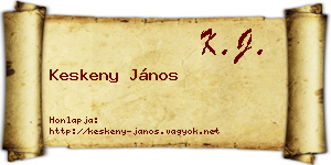 Keskeny János névjegykártya